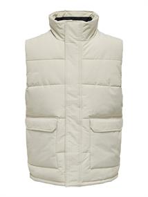 ONSCARL LIFE QUILTED VEST OTW silver lining