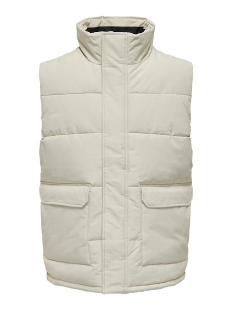ONSCARL LIFE QUILTED VEST OTW silver lining