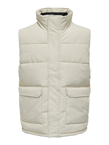 ONSCARL LIFE QUILTED VEST OTW silver lining