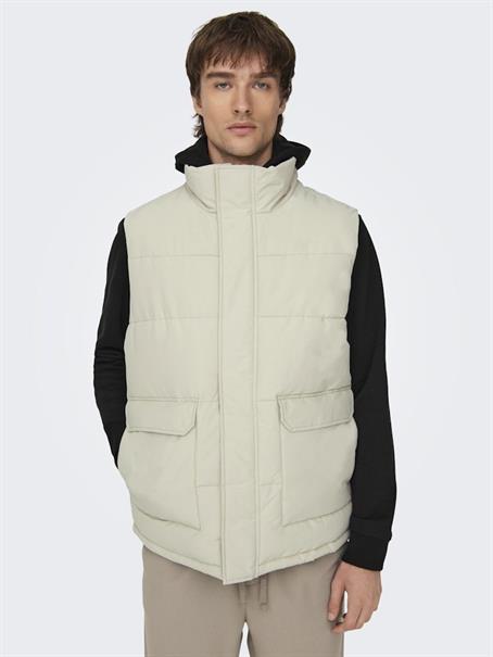ONSCARL LIFE QUILTED VEST OTW silver lining