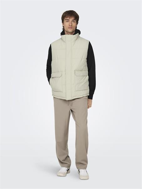 ONSCARL LIFE QUILTED VEST OTW silver lining