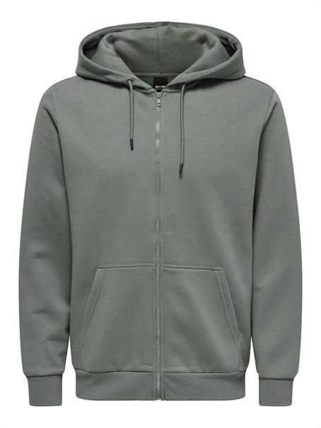 ONSCERES ZIP THR. HOODIE SWEAT NOOS castor gray