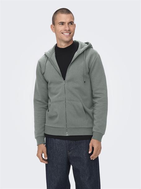 ONSCERES ZIP THR. HOODIE SWEAT NOOS castor gray