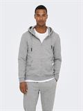 ONSCERES ZIP THR. HOODIE SWEAT NOOS light grey melange