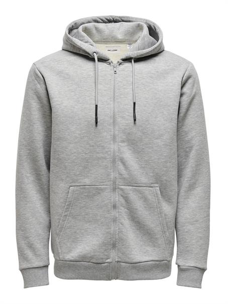 ONSCERES ZIP THR. HOODIE SWEAT NOOS light grey melange