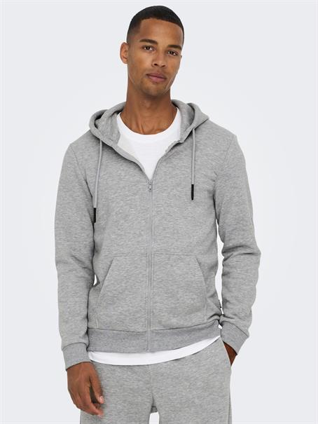 ONSCERES ZIP THR. HOODIE SWEAT NOOS light grey melange