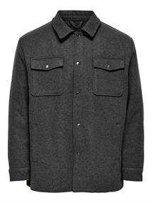 ONSCREED LOOSE WOOL JACKET OTW dark grey melange