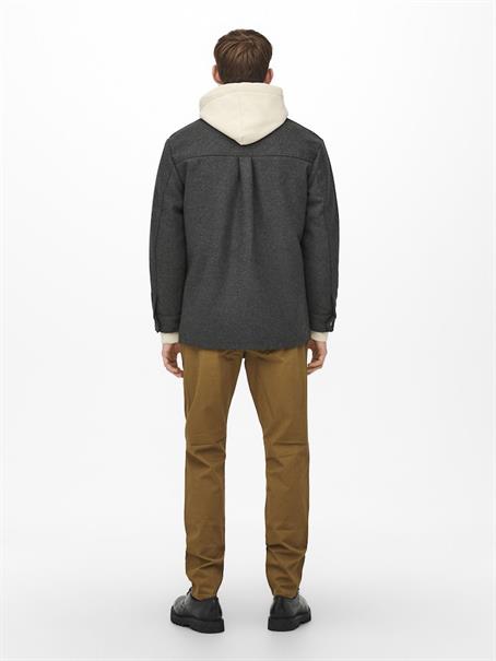 ONSCREED LOOSE WOOL JACKET OTW dark grey melange