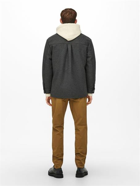 ONSCREED LOOSE WOOL JACKET OTW dark grey melange