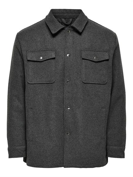 ONSCREED LOOSE WOOL JACKET OTW dark grey melange