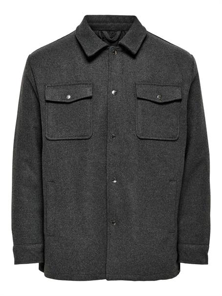 ONSCREED LOOSE WOOL JACKET OTW dark grey melange