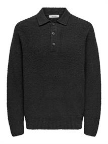 ONSDALE RLX LS POLO KNIT NOOS black