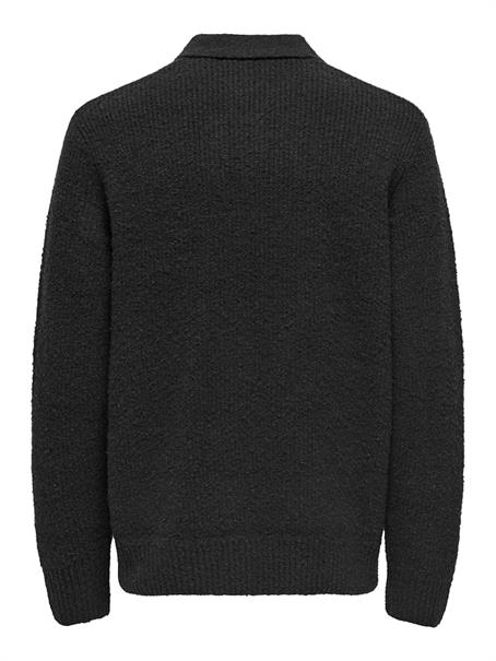 ONSDALE RLX LS POLO KNIT NOOS black