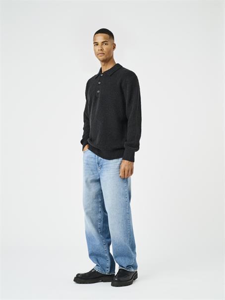 ONSDALE RLX LS POLO KNIT NOOS black