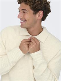 ONSDALE RLX LS POLO KNIT NOOS gardenia