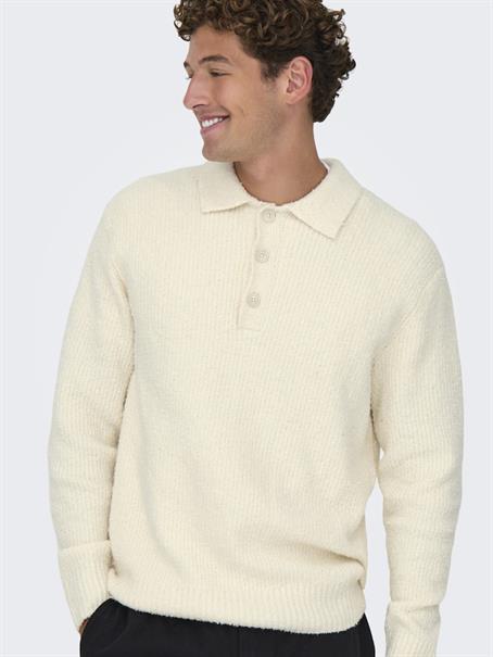 ONSDALE RLX LS POLO KNIT NOOS gardenia