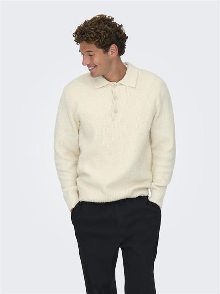 ONSDALE RLX LS POLO KNIT NOOS gardenia