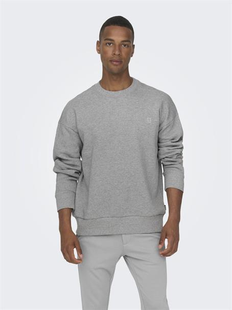 ONSDAN LIFE RLX HEAVY SWEAT CREW hellgrau1