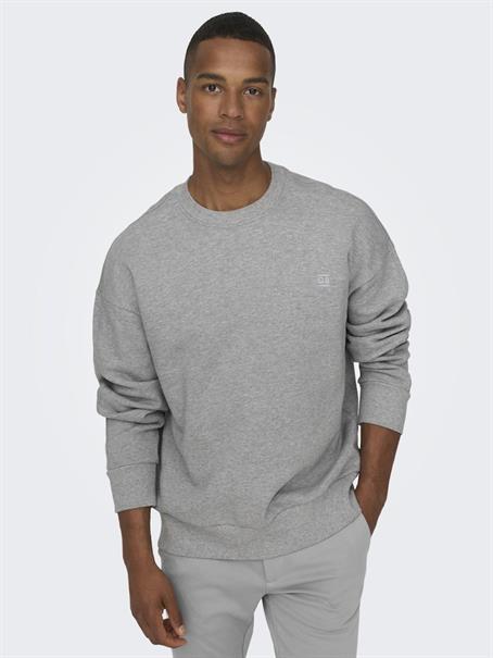 ONSDAN LIFE RLX HEAVY SWEAT CREW hellgrau1