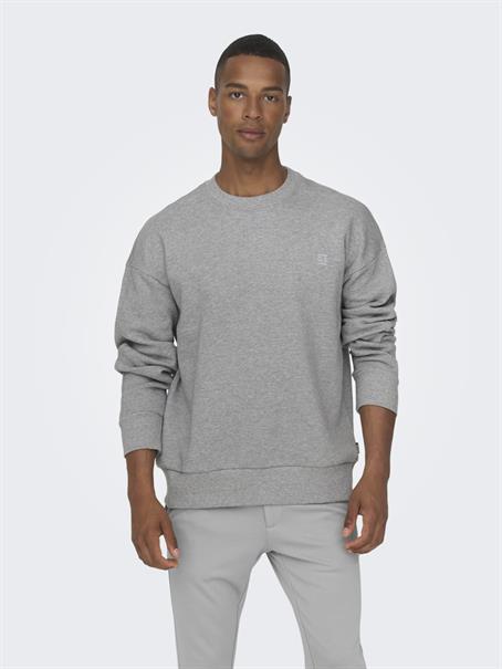 ONSDAN LIFE RLX HEAVY SWEAT CREW hellgrau1