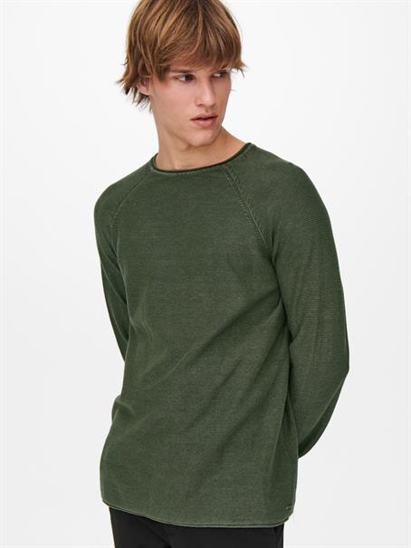 ONSDEXTOR 12 WASH RAGLAN KNIT olive night