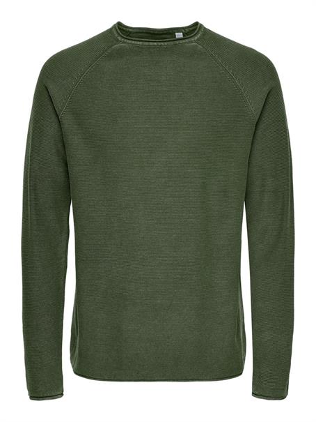 ONSDEXTOR 12 WASH RAGLAN KNIT olive night