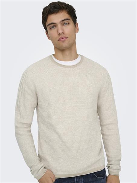 ONSERIC REG 12 STRUC CREW KNIT NOOS silver lining2