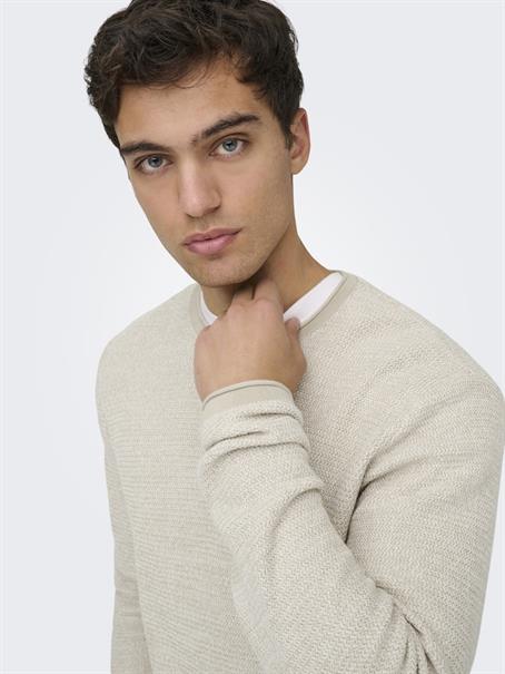 ONSERIC REG 12 STRUC CREW KNIT NOOS silver lining2