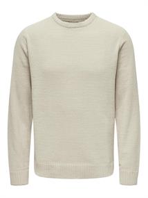 ONSETHAN LIFE REG 7 CREW KNIT silver lining