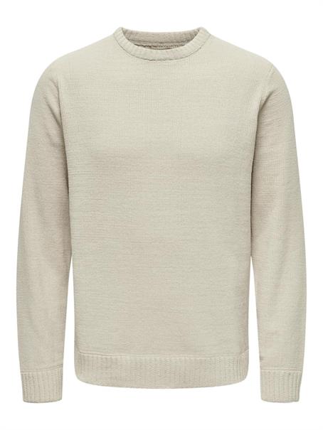 ONSETHAN LIFE REG 7 CREW KNIT silver lining
