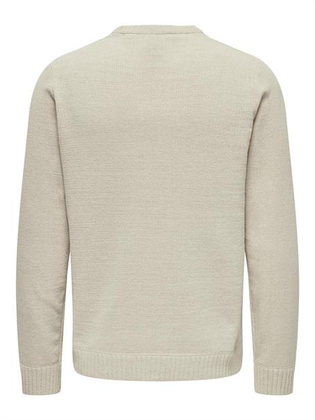 ONSETHAN LIFE REG 7 CREW KNIT silver lining