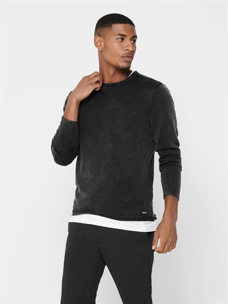 ONSGARSON 12 WASH CREW KNIT black