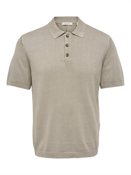 ONSGARSON SS REG WASH POLO KNIT chinchilla