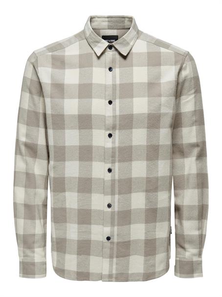 ONSGUDMUND LS CHECKED SHIRT NOOS antique white
