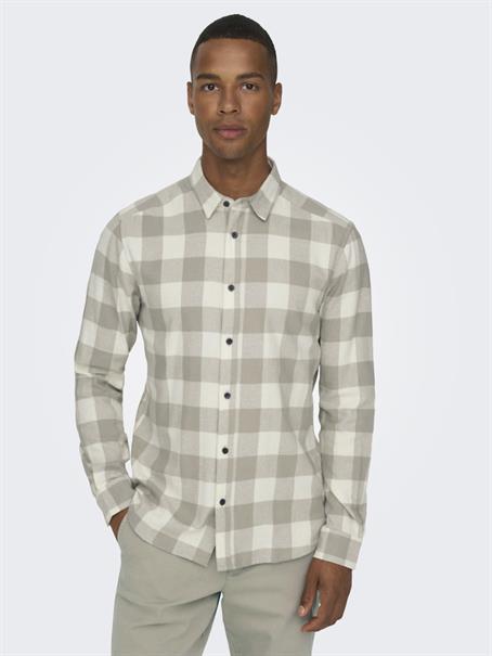 ONSGUDMUND LS CHECKED SHIRT NOOS antique white