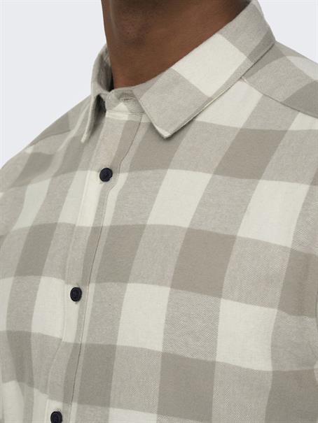 ONSGUDMUND LS CHECKED SHIRT NOOS antique white