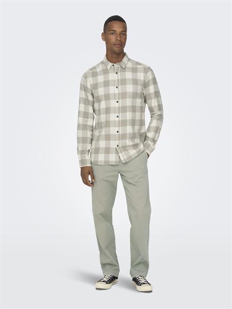 ONSGUDMUND LS CHECKED SHIRT NOOS antique white
