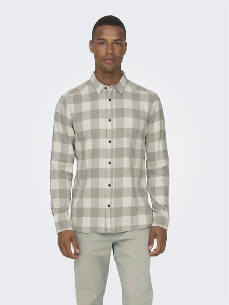 ONSGUDMUND LS CHECKED SHIRT NOOS antique white