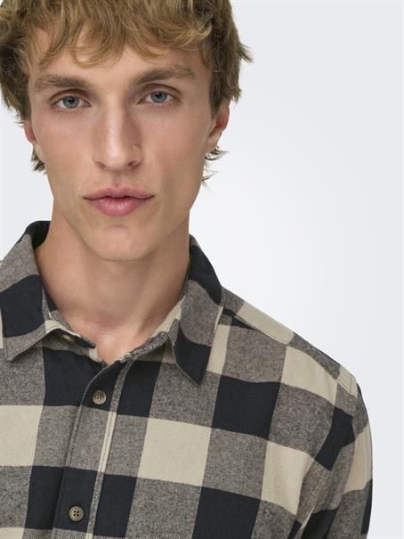 ONSGUDMUND LS CHECKED SHIRT NOOS dunkelblau1