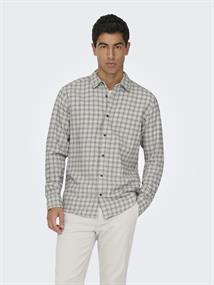 ONSGUDMUND LS CHECKED SHIRT NOOS egret