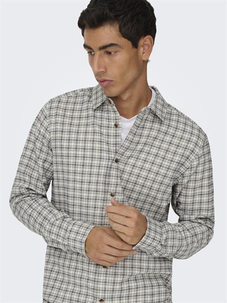 ONSGUDMUND LS CHECKED SHIRT NOOS egret