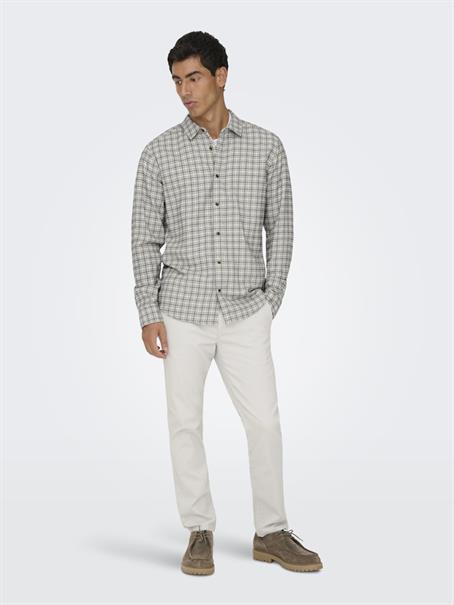 ONSGUDMUND LS CHECKED SHIRT NOOS egret
