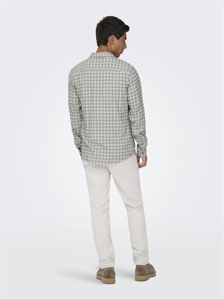 ONSGUDMUND LS CHECKED SHIRT NOOS egret
