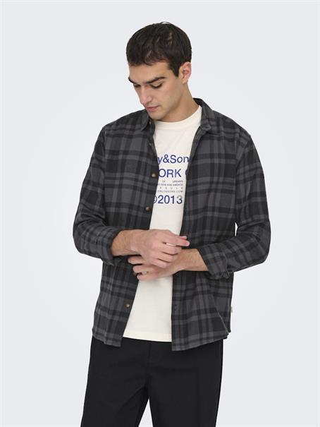 ONSGUDMUND LS CHECKED SHIRT NOOS jet black