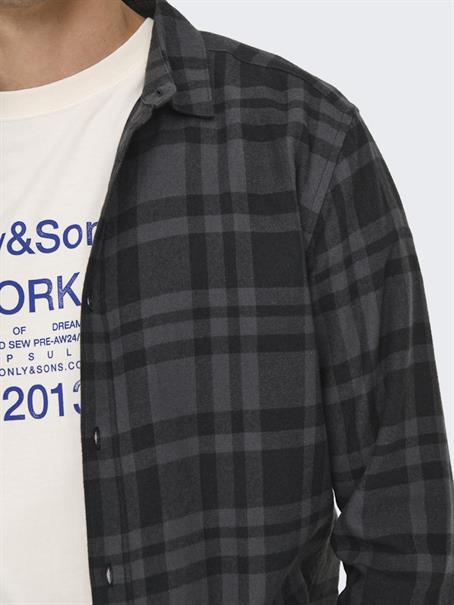 ONSGUDMUND LS CHECKED SHIRT NOOS jet black
