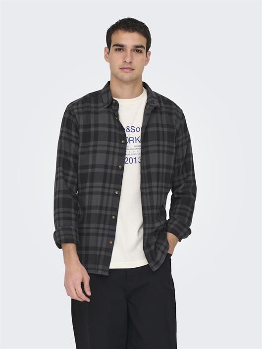 onsgudmund-ls-checked-shirt-noos-jet-black