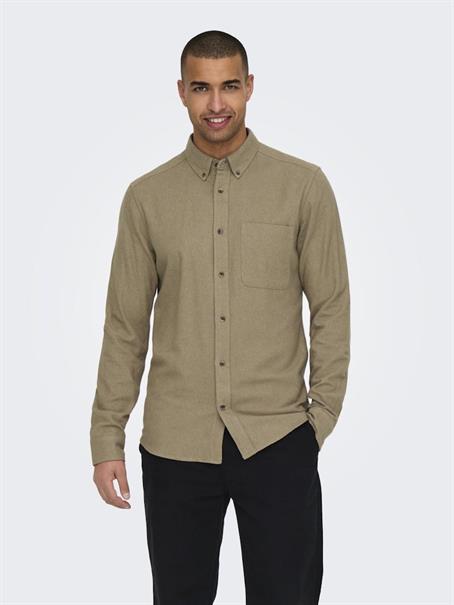 ONSGUDMUND SLIM 1-PKT SOLID SHIRT NOOS chinchilla