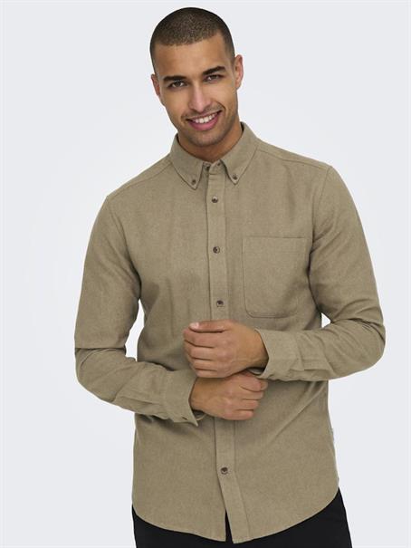 ONSGUDMUND SLIM 1-PKT SOLID SHIRT NOOS chinchilla