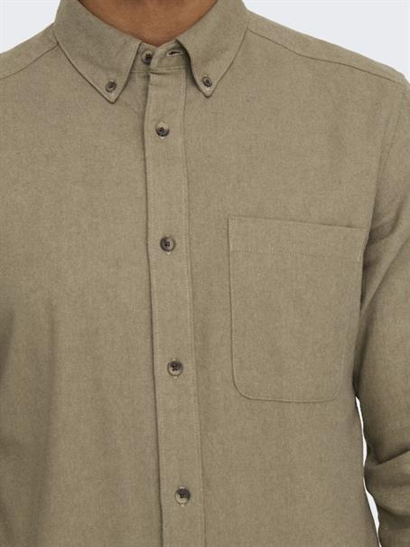 ONSGUDMUND SLIM 1-PKT SOLID SHIRT NOOS chinchilla