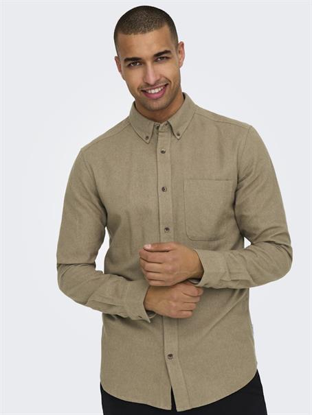 ONSGUDMUND SLIM 1-PKT SOLID SHIRT NOOS chinchilla